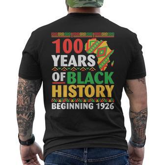 100 Years Black History Beginning 1926 Centennial Africa Men's T-shirt Back Print - Seseable