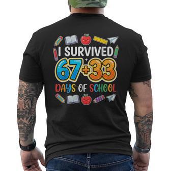100Th Day Boys I Survived 67 33 100 Days Of School Men's T-shirt Back Print - Thegiftio UK