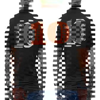 10th Birthday Football Ball Boys 10 Year Old Men's Back Print T-Shirt | Mazezy