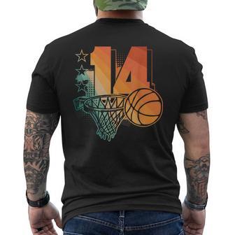14Th Birthday Boy Basketball Player Basketball 14 Years Old Men's T-shirt Back Print - Thegiftio UK