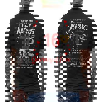 16Th Wedding Anniversary 16-Year Married Couple Matching Men's T-shirt Back Print | Mazezy