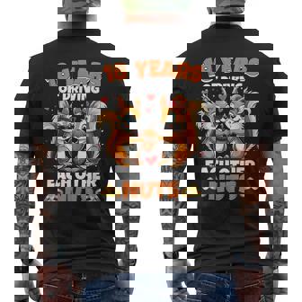 18th Wedding Anniversary 18 Years Of Driving Each Other Nuts Men's Back Print T-Shirt | Mazezy