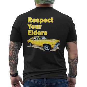 1972 72 Chevys Nova 2 Classic Car Old School Muscle Car Men's T-shirt Back Print - Thegiftio UK
