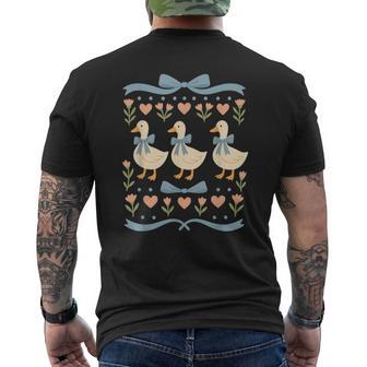 1980S Blue Ribbon Goose With Hearts Vintage 80S Goose Men's T-shirt Back Print - Monsterry