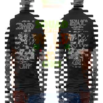 1St Birthday Zoo Safari Jungle Squad Of The Wild One B-Day Men's T-shirt Back Print | Seseable FR