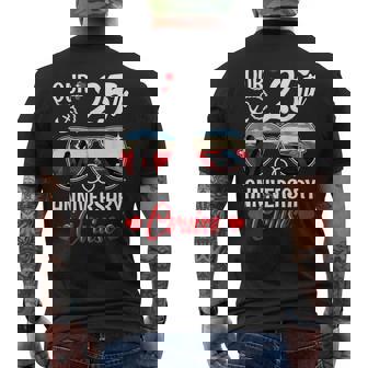 25th Wedding Anniversary Cruise Vacation Husband Wife Couple Men's Back Print T-Shirt | Mazezy