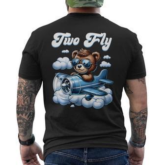 2Nd Birthday Airplane Two Plane Teddy Bear Flying Aviation Men's T-shirt Back Print - Thegiftio UK