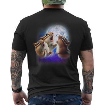 3 Chipmunk Howling At The Moon Chipmunk Animal Lover Men's T-shirt Back Print - Thegiftio UK