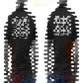 313 市外局番デトロイトmi 携帯電話 エリアコード 313 メンズTシャツ バックプリント - Kawaiitshirt