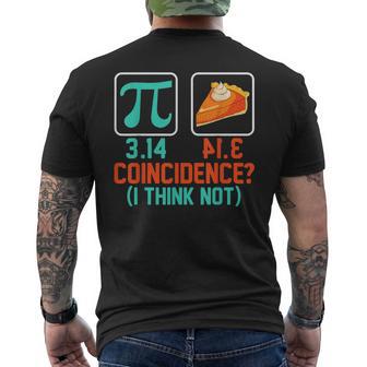 314 Pie Coincidence I Think Not Pi Day Graphic Men's T-shirt Back Print - Thegiftio UK
