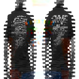 3Rd Birthday 3 Years Old I'm This Many Monster Trucks Old Men's T-shirt Back Print | Mazezy