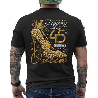 45 Year Old High Heels Stepping Into My 45Th Birthday Men's T-shirt Back Print - Thegiftio UK