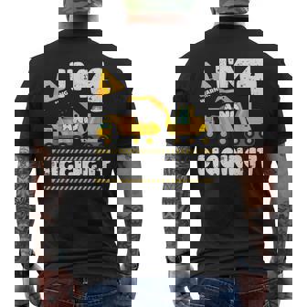 4Th Birthday Boy Digger Boy Construction Happy 4 Years Old Men's T-shirt Back Print | Seseable UK
