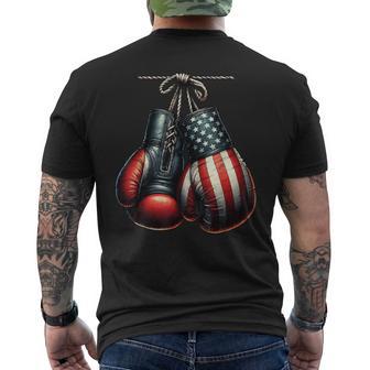 4Th Of July Usa Flag Boxing Gloves For Boxer Training Men's T-shirt Back Print - Thegiftio UK