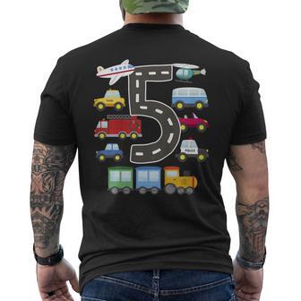 5 Años De Edad Transporte Cumpleaños Coche Tren Avión 5Th Regalo Camiseta Hombre Estampado Espalda - Regaloses