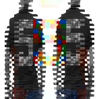 5 Year Old Blocks Building Master Builder 5Th Birthday Boy Men's T-shirt Back Print | Mazezy