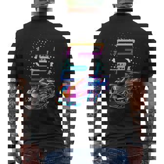 5 Year Old Race Car 5Th Birthday Futuristic Racing Racecar Men's T-shirt Back Print | Mazezy