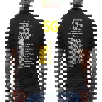 5G Ist Die Zukunft Bierliebhaber Biertrinker Lustiges Party T-Shirt mit Rückendruck - Seseable