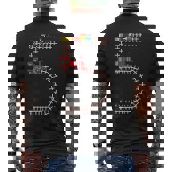 5Th Birthday Train Railroad Themed Fun 5 Years Old Boy Train Men's T-shirt Back Print - Thegiftio