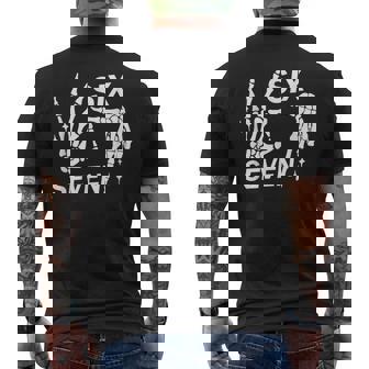 6 7 Skeleton Hands Halloween Men's T-shirt Back Print - Thegiftio