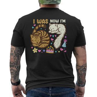 I Was 6 Now I'm 7 Birthday 7 Years Old Birthday Cats Men's T-shirt Back Print - Thegiftio UK