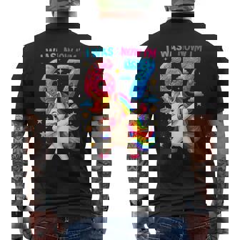 I Was 6 Now I'm 7 6 7 Six Seven Meme Unicorn Birthday Men's T-shirt Back Print - Thegiftio