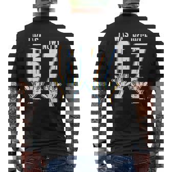 I Was 6 Now I'm 7 Six Seven Meme 7 Year Old Birthday Men's T-shirt Back Print | Mazezy