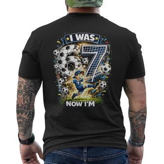 I Was 6 Now I'm 7 Six Seven Soccer 67 Birthday Boys Men's T-shirt Back Print - Thegiftio UK