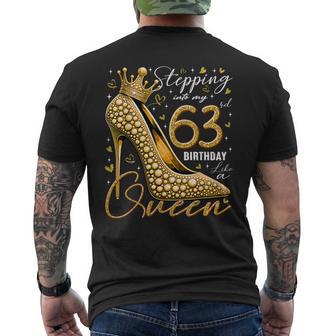 63 Year Old High Heels Stepping Into My 63Rd Birthday Men's T-shirt Back Print - Thegiftio UK
