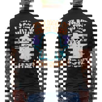 67 Halloween Costume Boo Sheet 6 7 Meme Six Seven Brainrot Men's T-shirt Back Print - Monsterry