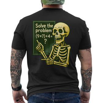 67 Halloween Math Six Seven Meme Brainrot Skeleton Men's T-shirt Back Print - Thegiftio UK