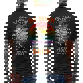 67 Halloween Meme Six Seve Skeleton Numbers Bruh Men's T-shirt Back Print - Thegiftio