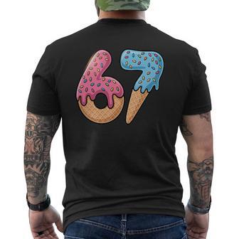 67 Ice Cream Drip Meme Six Seven Gen Alpha Slang Men's T-shirt Back Print - Thegiftio UK
