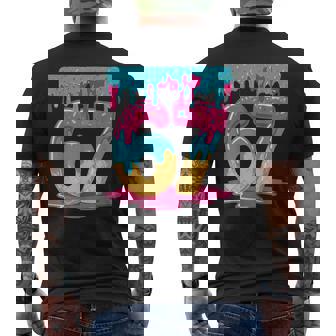 67 Ice Cream Drip Meme Six Seven Gen Alpha Slang Men's T-shirt Back Print | Mazezy