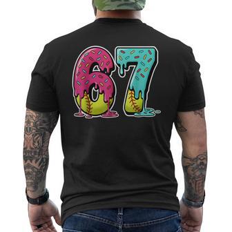 67 Ice Cream Drip Softball Gen Alpha Slang Six Seven Meme Men's T-shirt Back Print - Thegiftio UK