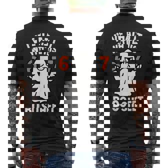 67 Meme Halloween Costume 6 7 Boo Sheet Six Seven 6-7 Men's T-shirt Back Print - Monsterry