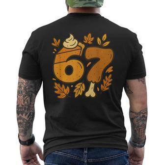 67 Thanksgiving Meme Six Seven Gen Alpha Slang Turkey Men's T-shirt Back Print - Thegiftio UK