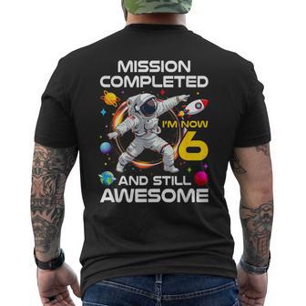 6Th Birthday Astronaut 6 Years Old Outer Space Birthday Men's T-shirt Back Print - Thegiftio UK