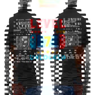 7 Year Old Bday Decorations Son Gamer Boy 7Yr 7Th Birthday Men's T-shirt Back Print - Thegiftio