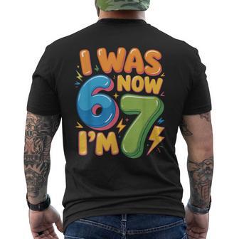 7 Year Old Birthday Was 6 Now I'm 7 67 Men's T-shirt Back Print - Thegiftio UK