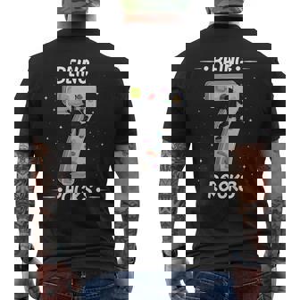 7 Year Old Rock Climbing 7th Birthday Adventures Climber Men's Back Print T-Shirt | Mazezy