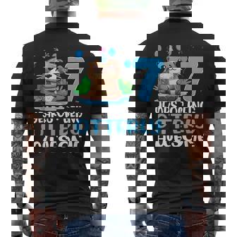 7 Years Of Being Otterly Awesome 7Th Birthday Cute Otter Men's T-shirt Back Print | Mazezy