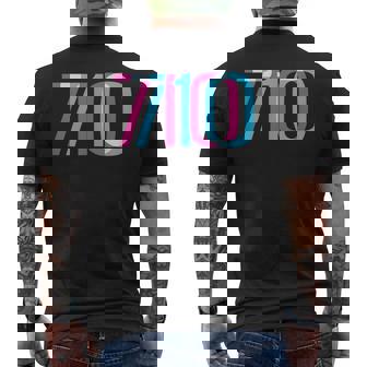 710 オイルダビング420 トリッピーグリッチ メンズTシャツ バックプリント - Kawaiitshirt