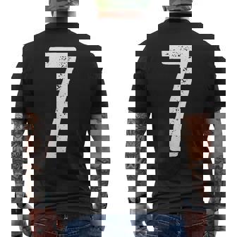 7Th Birthday 7 Years Uniform Sports Team Jersey Number 7 Men's T-shirt Back Print - Monsterry