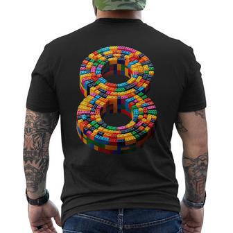 8 Year Old Blocks Building Master Builder 8Th Birthday Boy Men's T-shirt Back Print - Thegiftio UK