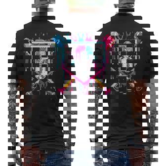 8Th Birthday Boys Baseball Ice Cream Drip Boys Baseball Men's T-shirt Back Print - Monsterry