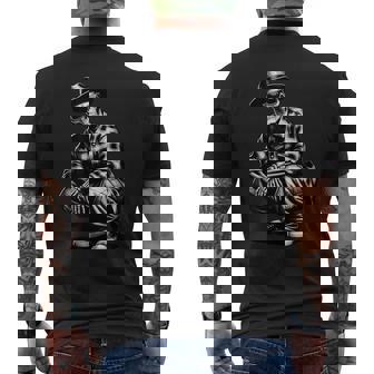 90S Cholo Chicano Homie Cool Mexican Gangster Skeleton Skull Men's T-shirt Back Print - Monsterry