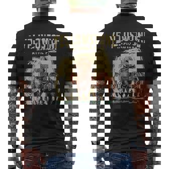 90S Yellowstone National Park Wolf And Bison Retro Men's T-shirt Back Print | Seseable CA