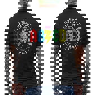 ABCD Preschool Rocks 1st Day Pre-K Teacher Back To School T- Men's Back Print T-Shirt | Mazezy