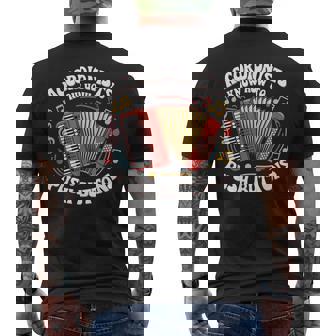 Accordionists Know How To Push Buttons 面白い レトロ アコーディオン メンズTシャツ バックプリント - Kawaiitshirt